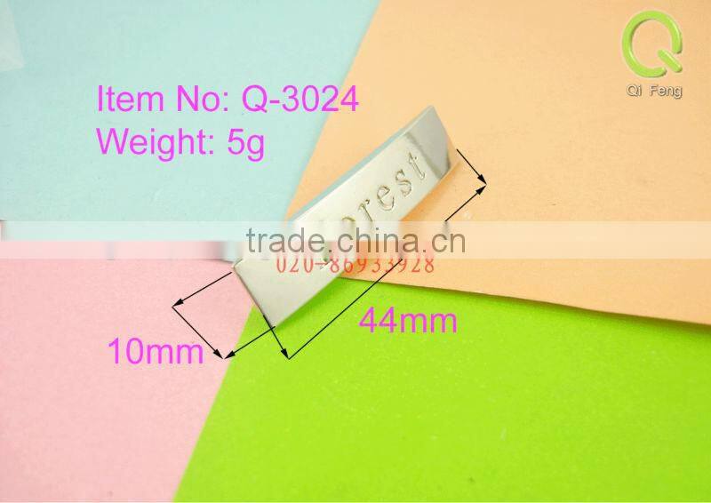 high quality custom logo metal tags for handbag,bag accessories,Q-3024