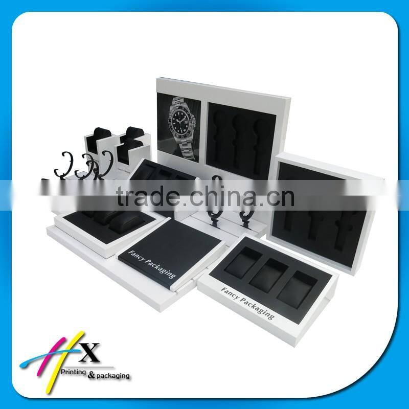 high quality black high glossy watch display with photo frame