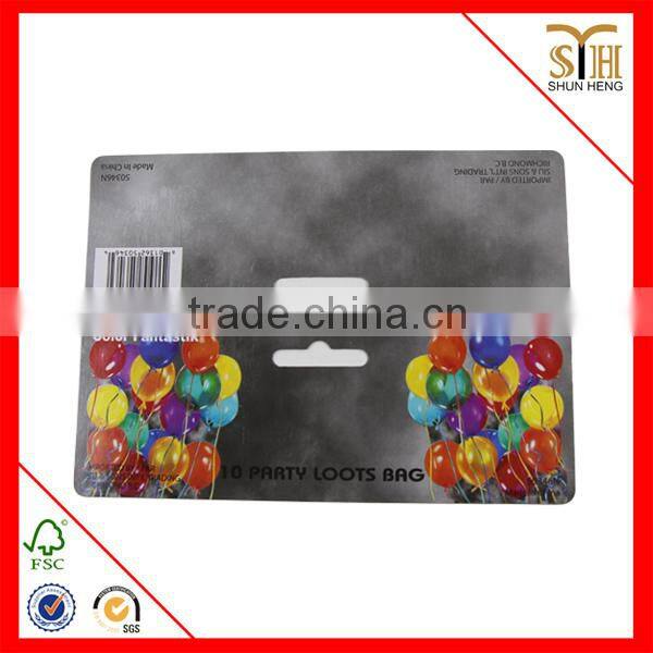 Loots bag party paper head card for balloon