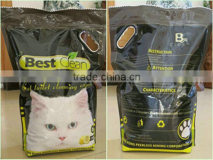 bentonite cat sand with lemon flavor best clean brand pet litter OEM