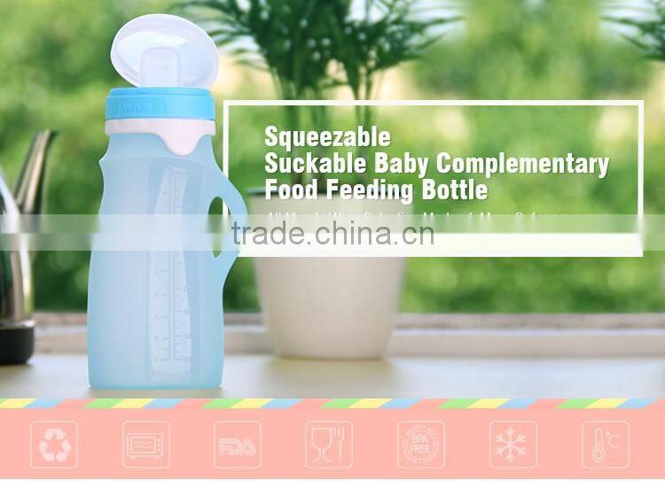 China supplier custom logo FDA silicone reusable toddler food pouches