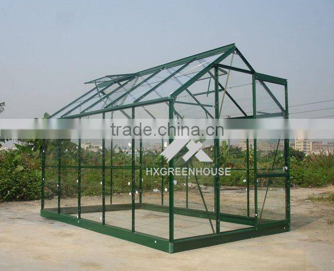 New-style polycarbonate sheet greenhouse with green powder coated HX65214G