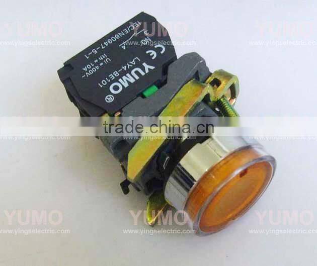 LAY4 NO NC 130V 220-240v Direct bulb supplierd neon LED BA9S yellow push button switch push button foot switch