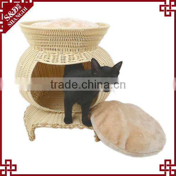 S&D wholesale handicraft breathable waterproof durable plastic PE rattan kennel dog house