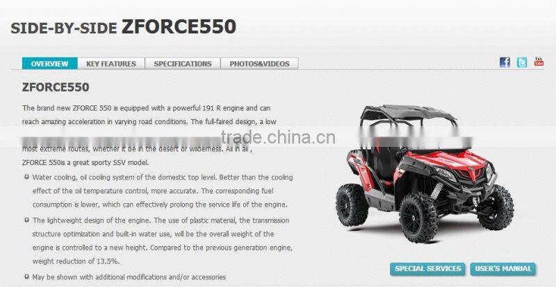 CFMOTO 500cc 4X4 UTV FOR SALE with EEC/EPA/ECE