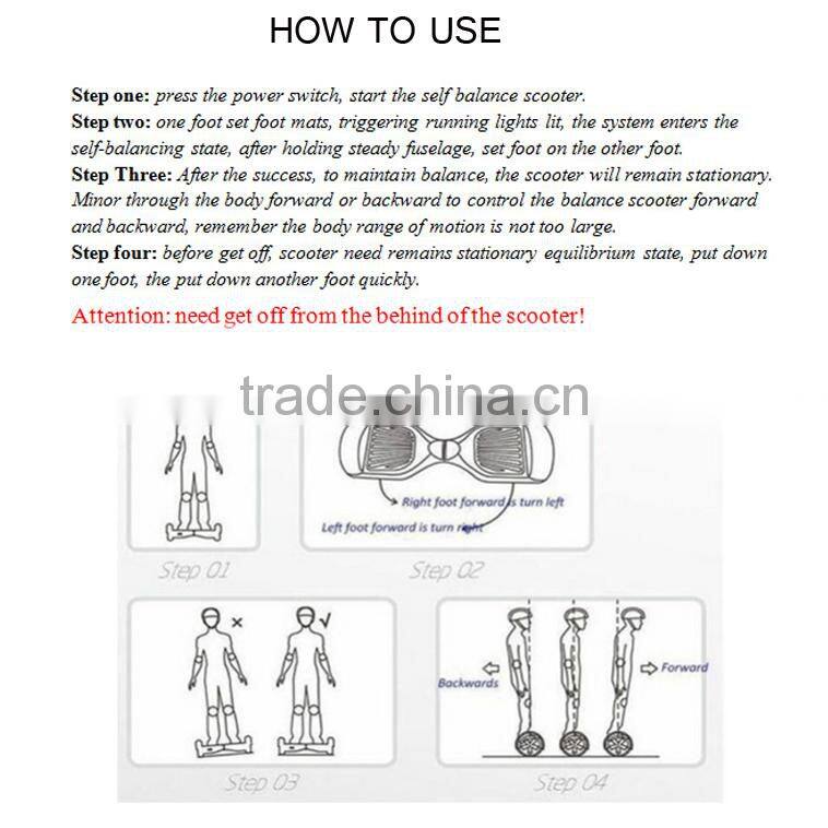 2 wheel smart balance scooter 501-1000w Power and CE Certification