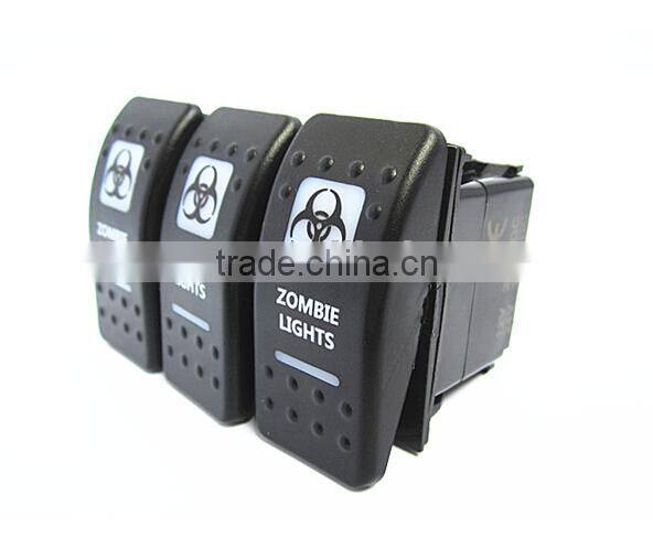 Rocker Switches with ZOMBIE LIGHTS White