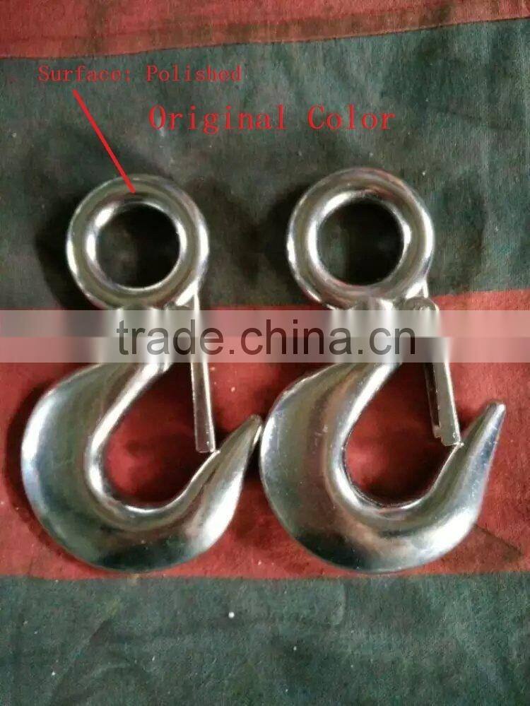 Stainless ss304 cargo lifting hanging self lock Hook sus316/304 with latch