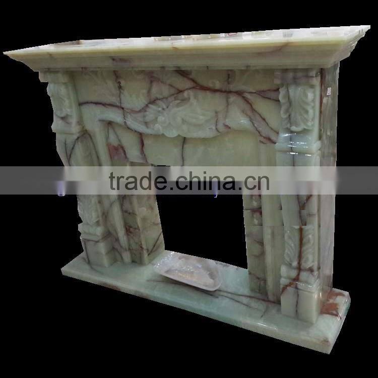 CUSTOM MADE MULTI GREEN ONYX FIREPLACES
