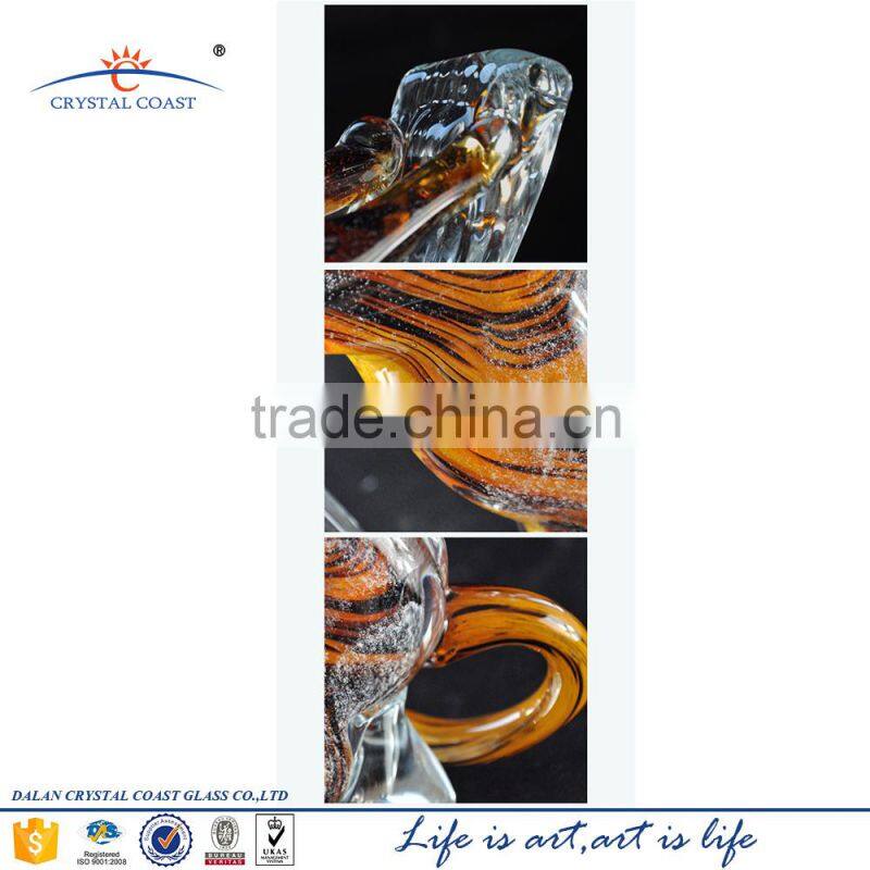 life size ornament tiger animal statues; glass tiger sculpture figurine; glass gift for men