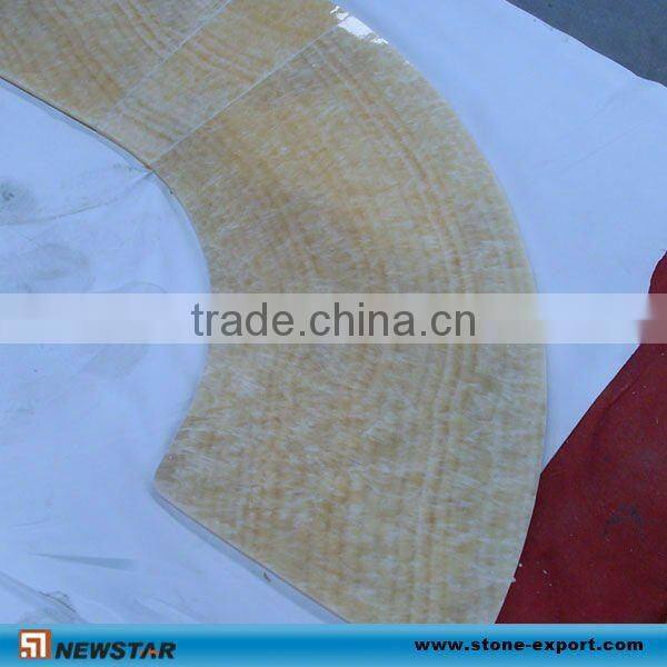 arc-shaped honed onyx bar tops