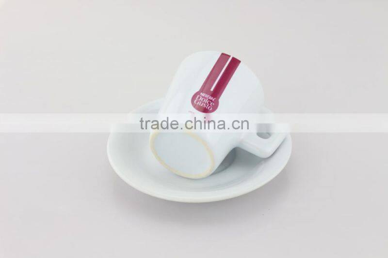 Custom logo wholesale ceramic coffee cup and saucer set