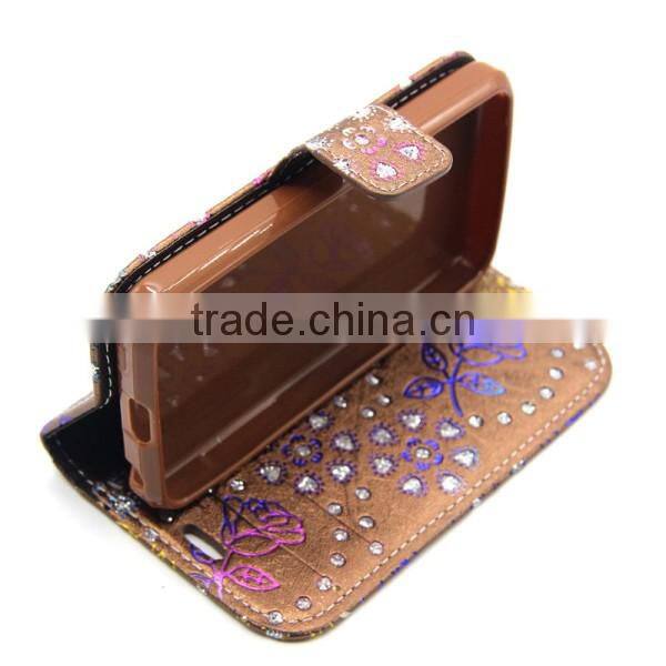 Peacock pattern PU leather case cheap phone case flip leather holster for Wiko Goa