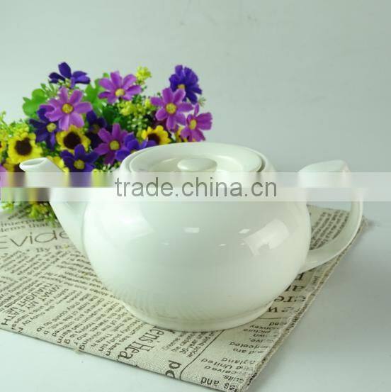 wholesale stock white Cheap porcelain teapot, cafe cheap white tea pot for restaurant teapot