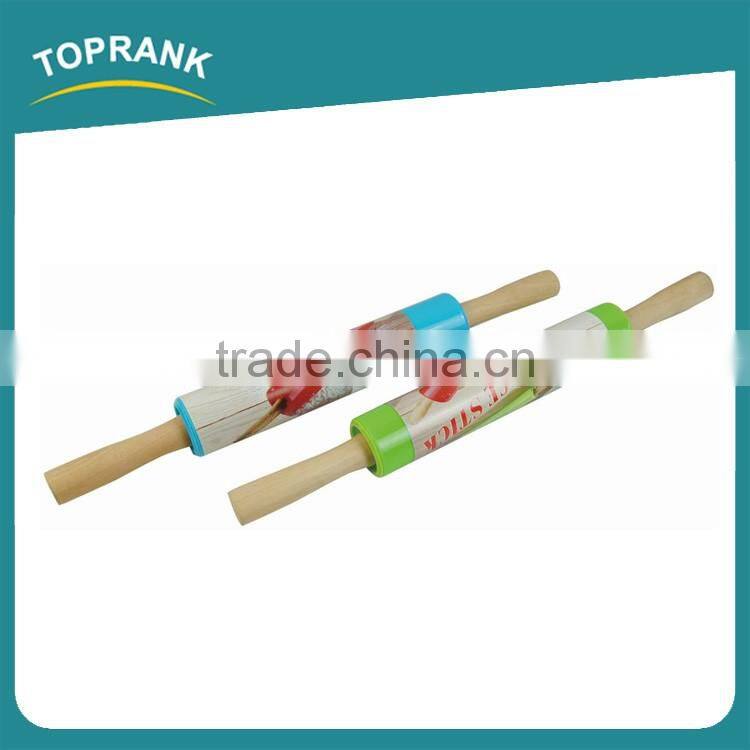 Toprank Bakeware Accessories Pastry Tools Beech Wood Rolling Pin French Wood Noodle Rolling Pin With Wood Handle