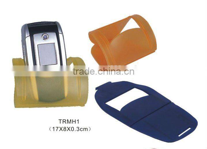 Folding logo printed plastic anti-slip smart phone desktop holder