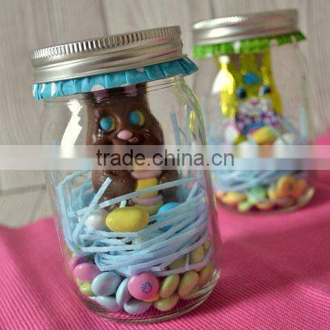 clear color square glass jar
