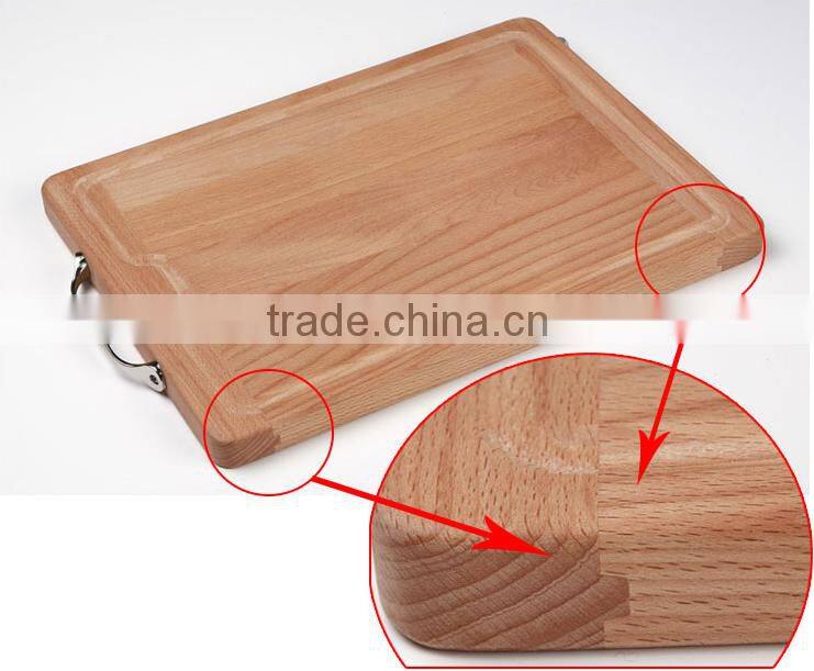 Cheap price top grade beech chopping board with handle