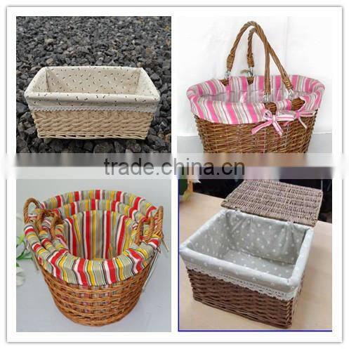 lucky weave Home and Garden Rattan Basket with Liner
