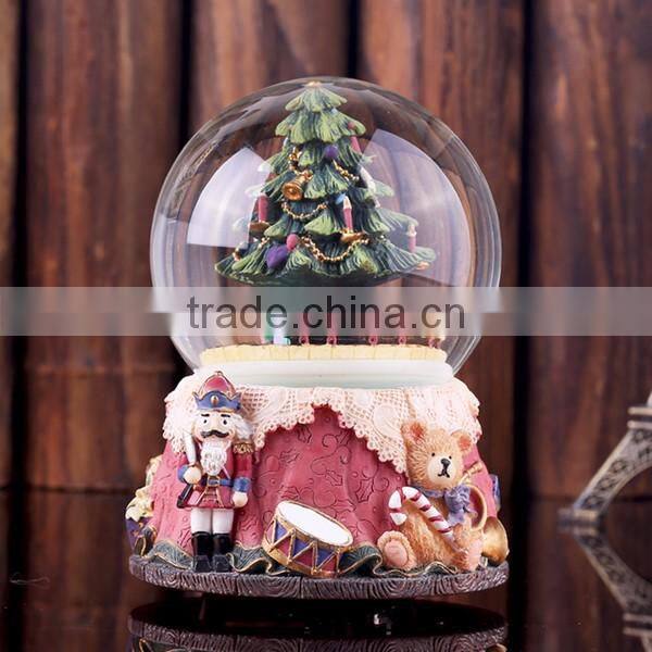 Christmas ornaments resin Christmas tree music snow globe