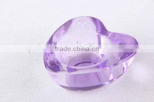 Colorful heart-shaped glass candle holder