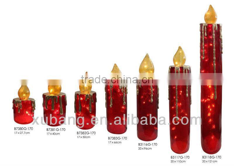Chinese cheap fiber glass christmas decorative candle light for holiday products