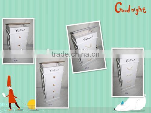 Mixed Colorful Three Drawers Wooden Cabinet Bedroom Furniture