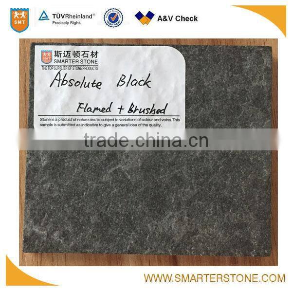 Absolute black flamed mongolian flooring from smarter stone