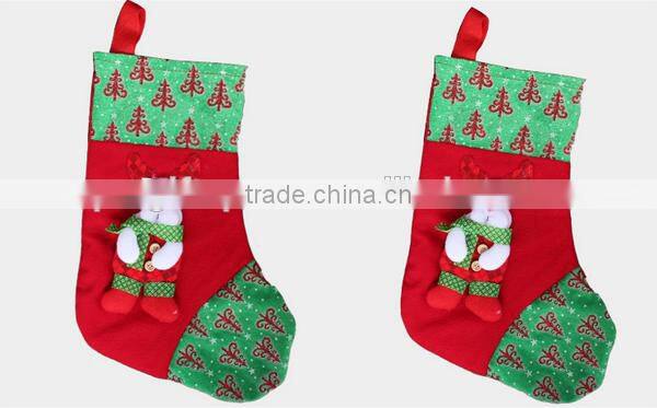 New 2017 new funny bulk stitched applique bear snowman fabric bucilla sock kit wool felt patchwork Christmas socks for sale