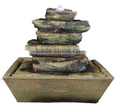 Cascading Rocks Tabletop Fountain with LED Lights