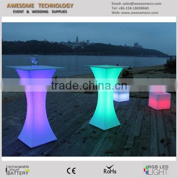 Narrow waist square led high standing party table