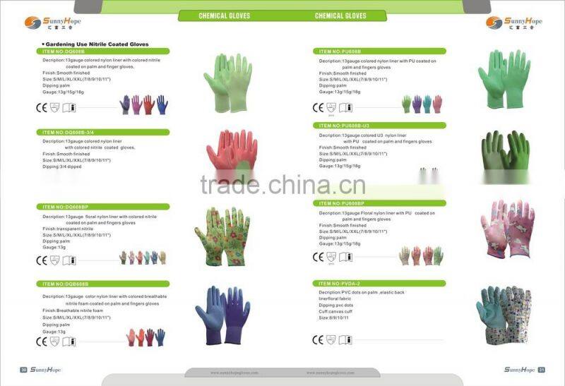 sunnyhope very safety pattern nitrile nylon gloves