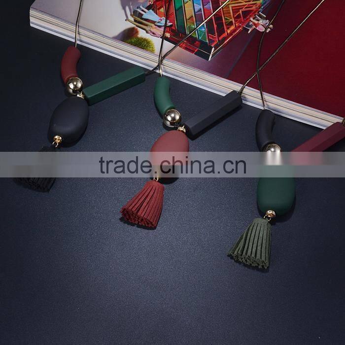 irregular beads pendant necklace geomotric bead pendant necklace tassel long sweater necklace