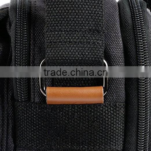 16oz Canvas Messenger Bag Men Bag with Multi-Compartment
