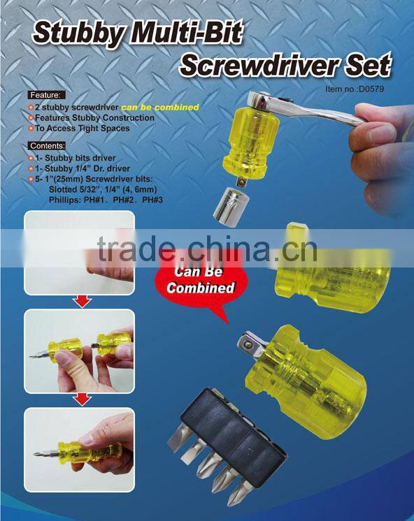 Stubby Multi-Bit Screwdriver Set