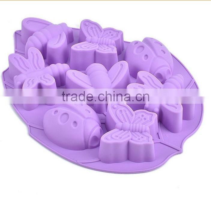 11022 butterfly bee shape silicone chocolate cake molds offered by Zibo Nicole manufacture
