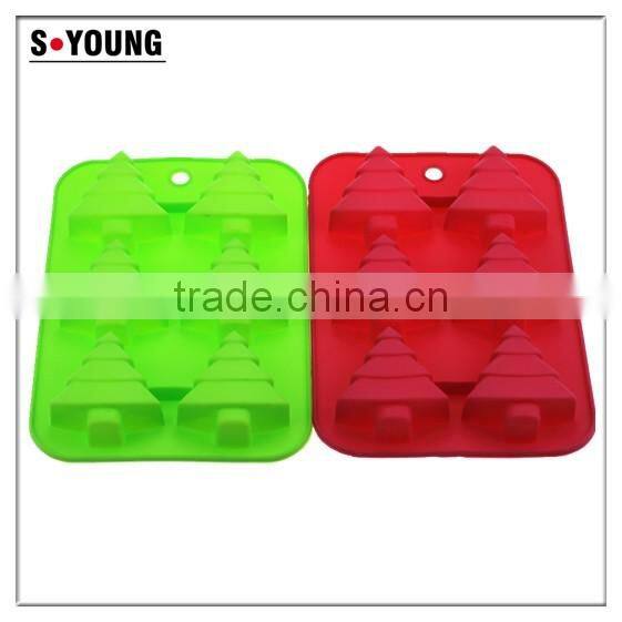 11032 Fashion colored christmas tree leaf-shape silicone cake mould