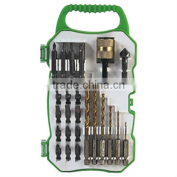 24pcs innovative hex shank twist drill and bit set in plastic case