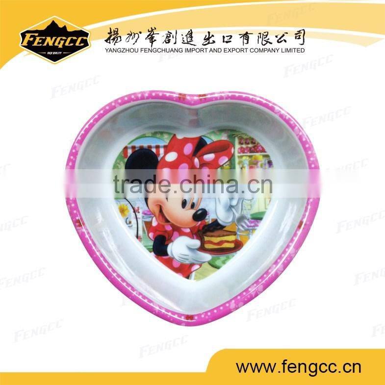 Unbreakable New Design Solid Color Melamine Heart Shape Bowl