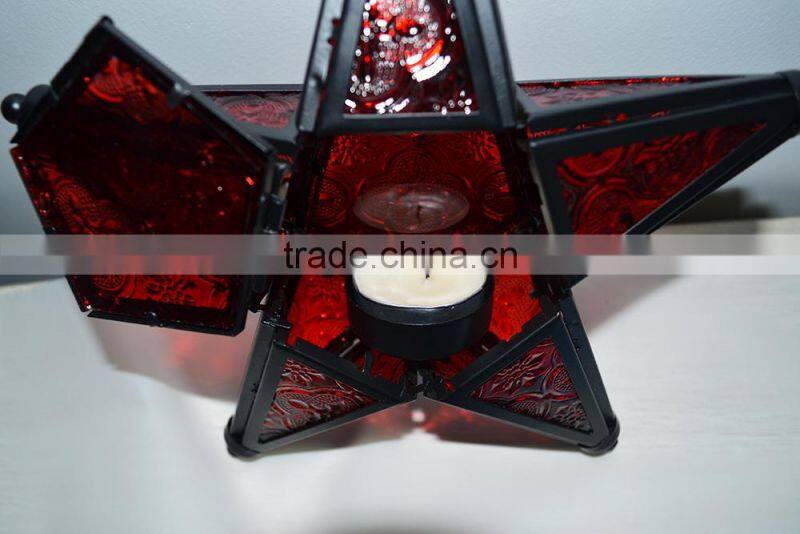 Star Glass Tea Light Candle Holder Rustick Hanging Lighting Lantern Wedding Birthday Party Decoration