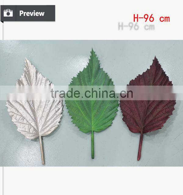 2016 PU big artificial leaves for home decoration artificial green leaves