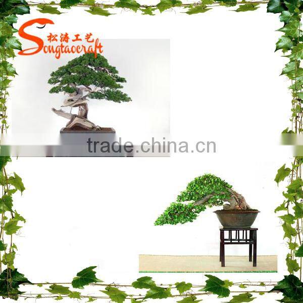 ANTIQUE ARTIFICIAL POTTED TREE CHINESE BONSAI PINE TREE LOOKS REAL