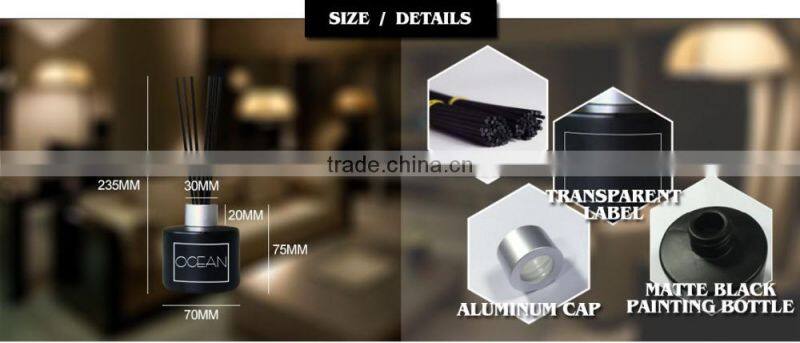 Hot selling black rattan sticks reed diffuser glass bottles wholesale