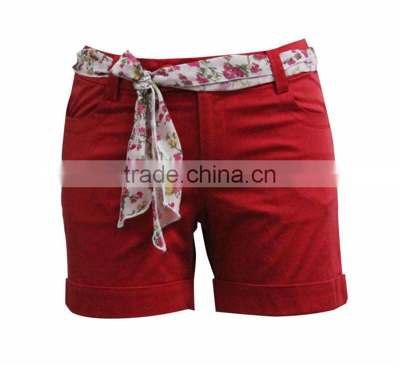 fashion designer women clothes manufacturer 100% cotton ladies shorts