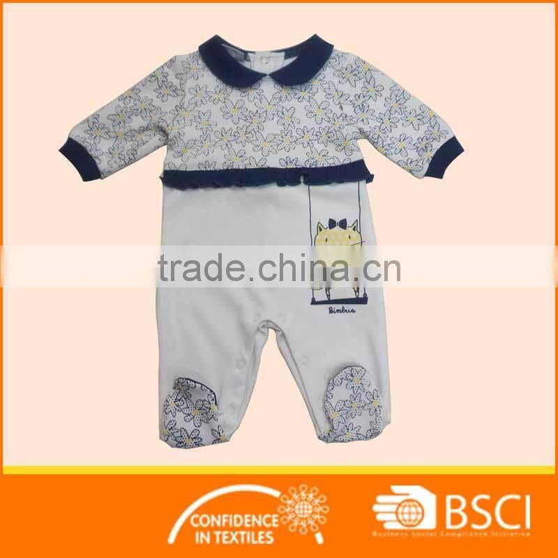 New Fashion Floral Long Sleeved Cotton Baby Clothes Romper