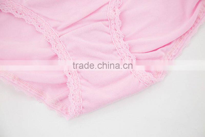 Pink 95% Cotton 5% Spandex with Lace Sexy Fancy Woman Underwear