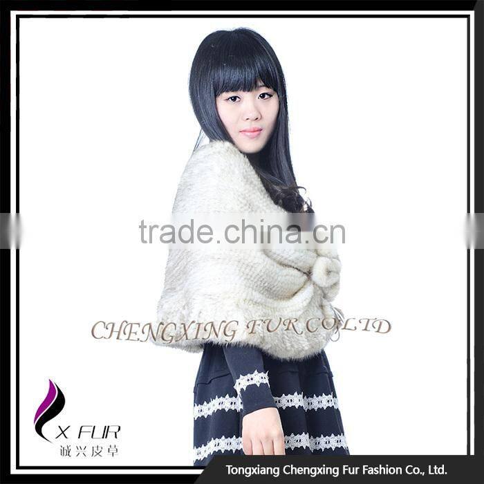 CX-B-M-24H Wholesale In Stock Fashion Mink Fur Shawl, Cashmere Shawl