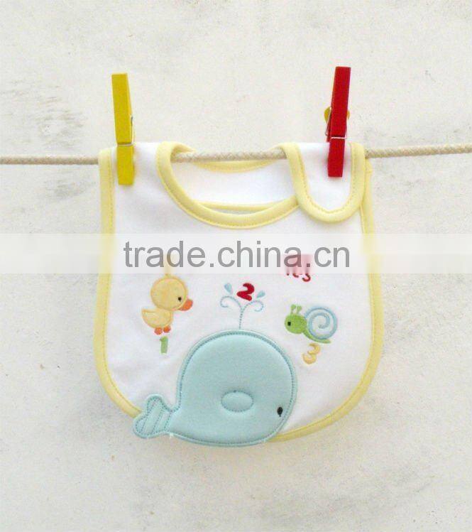 baby clothing cute emobroidered waterproof bibs for baby