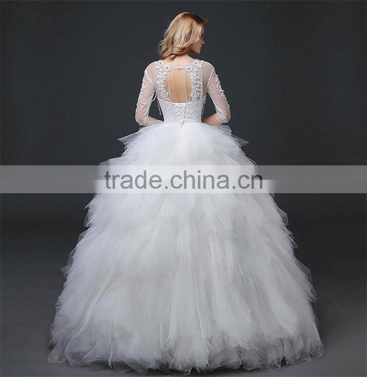 OEM Sweatheart A-line Emboridery Neckline Sexy Backless Bridal Gown Lace Wedding Dresses 2016 In Stock