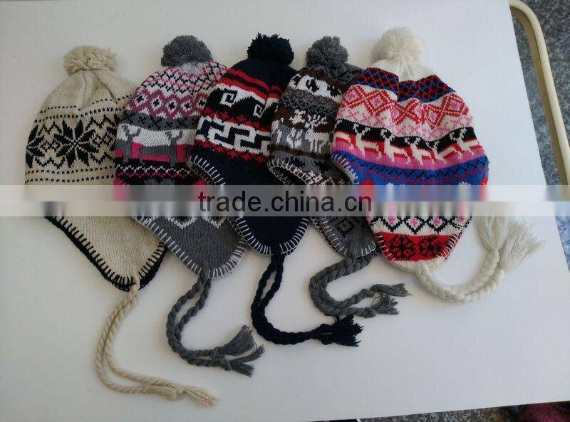 knitted beanie with earmuffs,baby beanie with earflaps
